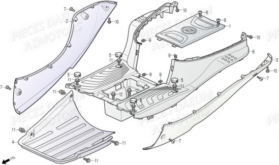 Plancher DAELIM Pièces Scooter DAELIM BEAGLE 50cc 4T
