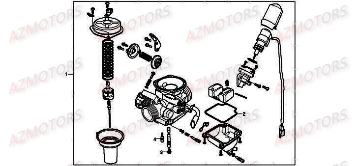 Carburateur DAELIM Pièces Scooter DAELIM BESBI 125cc
