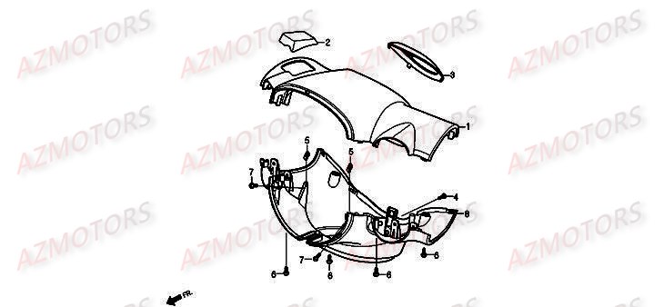 Carenage Guidon DAELIM Pièces Scooter DAELIM BESBI 125cc
