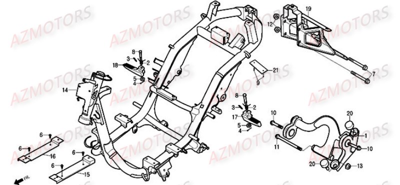 Chassis DAELIM Pièces Scooter DAELIM BESBI 125cc
