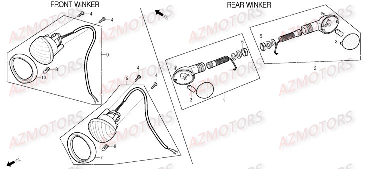 Clignotants DAELIM Pièces Scooter DAELIM BESBI 125cc
