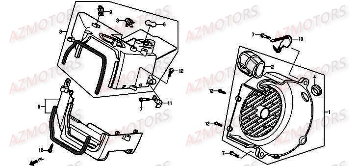 Convoyeur De Refroidissement DAELIM Pièces Scooter DAELIM BESBI 125cc
