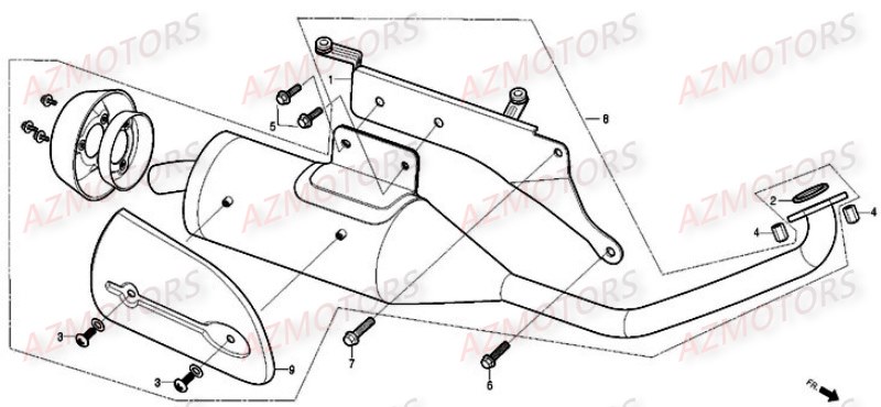 Echappement DAELIM Pièces Scooter DAELIM BESBI 125cc
