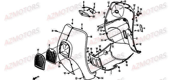 Face Avant DAELIM Pièces Scooter DAELIM BESBI 125cc
