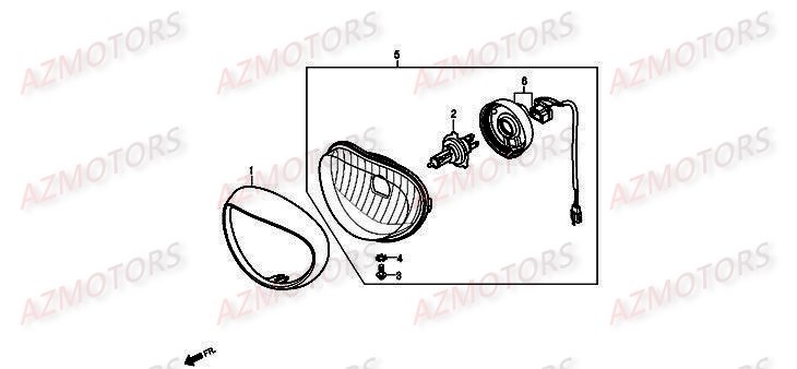 Optique De Phare DAELIM Pièces Scooter DAELIM BESBI 125cc
