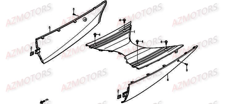 Plancher Bas De Caisse DAELIM Pièces Scooter DAELIM BESBI 125cc
