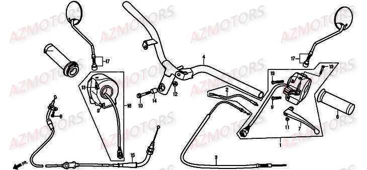 Retroviseur Comodo DAELIM Pièces Scooter DAELIM BESBI 125cc
