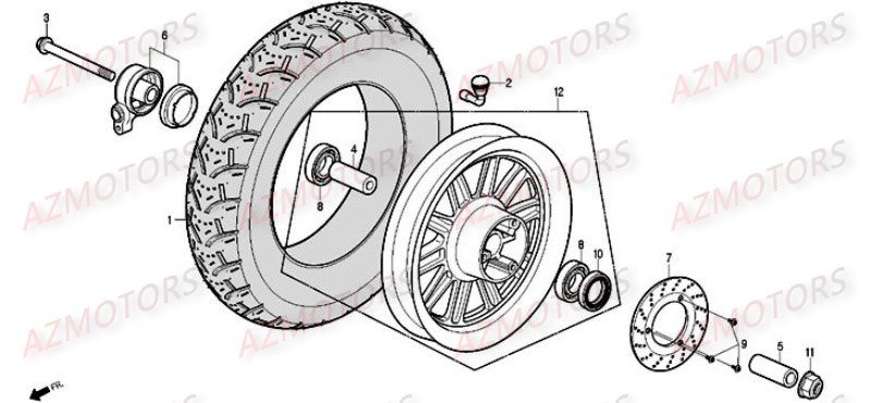 Roue Avant DAELIM Pièces Scooter DAELIM BESBI 125cc
