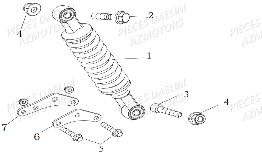 Amortisseur DAELIM Pièces Scooter DAELIM BESBI 125cc EURO 4