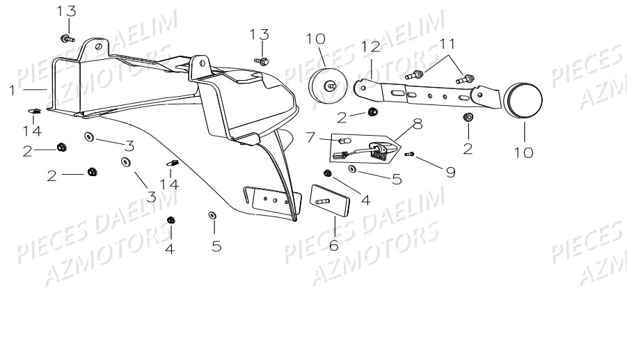 Bavette Arriere DAELIM Pièces Scooter DAELIM BESBI 125cc EURO 4