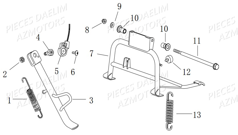 Bequilles DAELIM Pièces Scooter DAELIM BESBI 125cc EURO 4