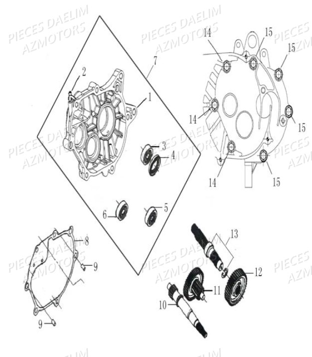 Carter De Transmission DAELIM Pièces Scooter DAELIM BESBI 125cc EURO 4