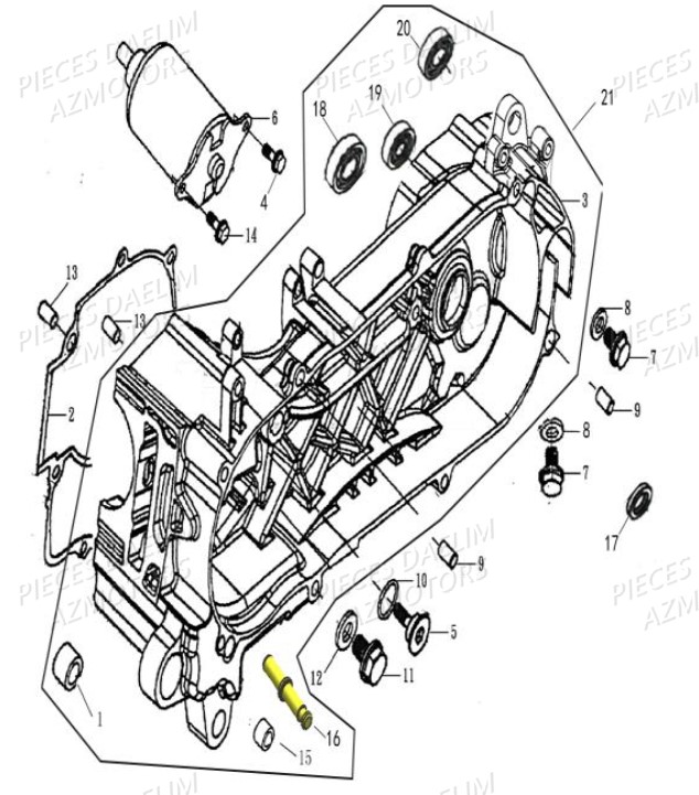 CARTER GAUCHE DEMARREUR DAELIM BESBI 125 E4