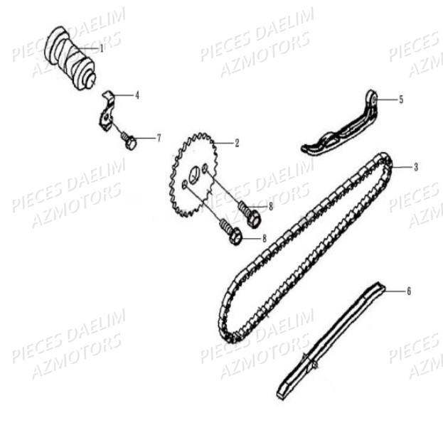 Chaine De Distribution DAELIM Pièces Scooter DAELIM BESBI 125cc EURO 4