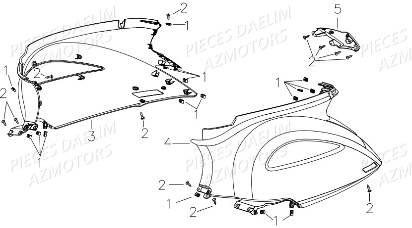 Coque Arriere DAELIM Pièces Scooter DAELIM BESBI 125cc EURO 4