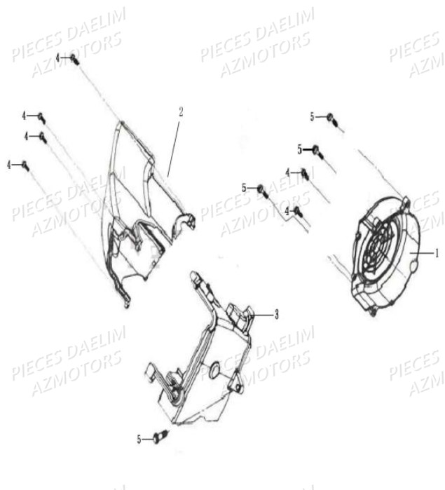 Couvercle Du Ventilateur DAELIM Pièces Scooter DAELIM BESBI 125cc EURO 4