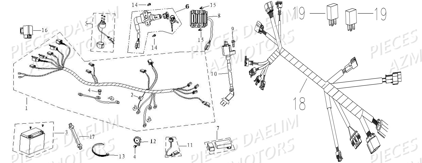 EQUIPEMENT ELECTRIQUE DAELIM BESBI 125 E4