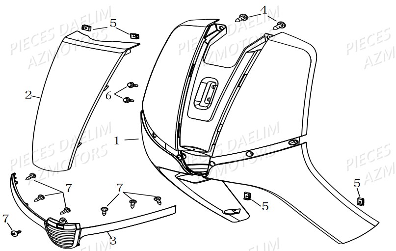 Face Avant DAELIM Pièces Scooter DAELIM BESBI 125cc EURO 4