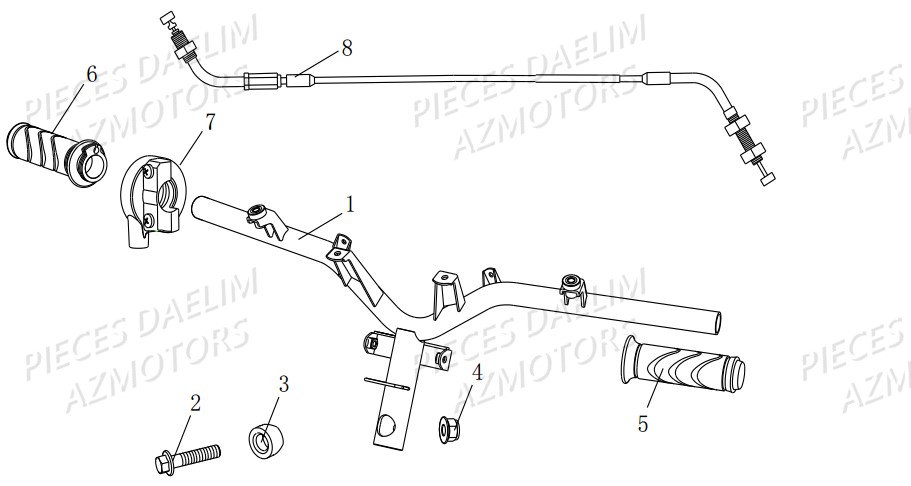 Guidon DAELIM Pièces Scooter DAELIM BESBI 125cc EURO 4