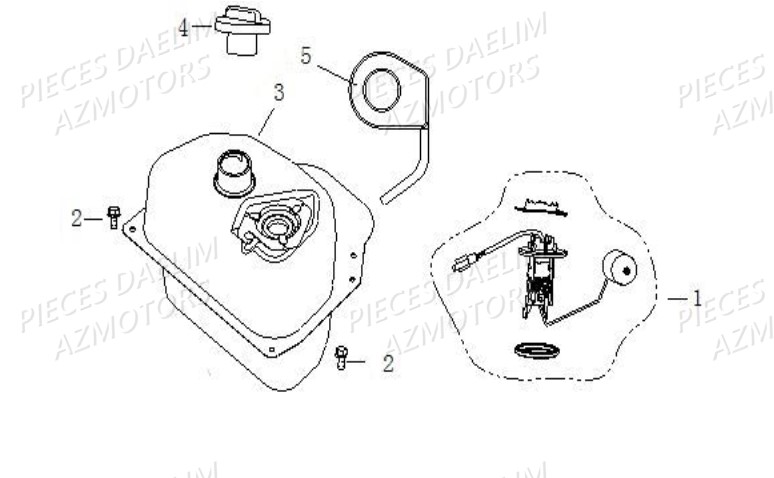 Reservoir De Carburant DAELIM Pièces Scooter DAELIM BESBI 125cc EURO 4