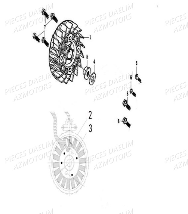 Stator Rotor DAELIM Pièces Scooter DAELIM BESBI 125cc EURO 4