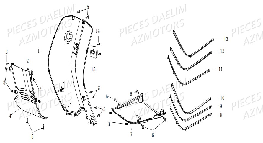 Tablier DAELIM Pièces Scooter DAELIM BESBI 125cc EURO 4