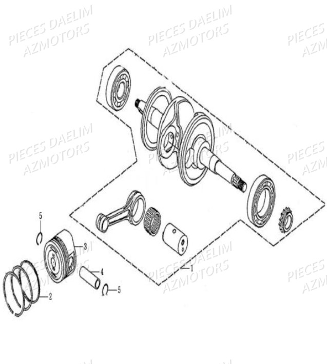 Vilebrequin DAELIM Pièces Scooter DAELIM BESBI 125cc EURO 4