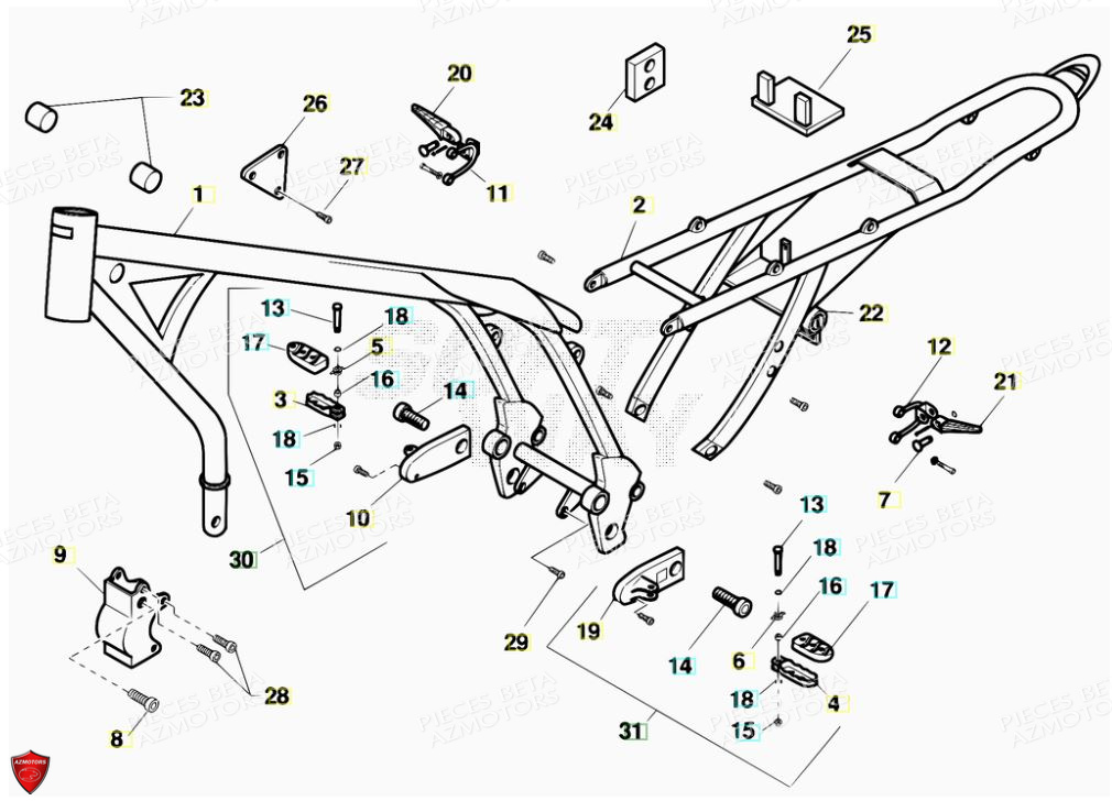 ACCESSOIRES DU CHASSIS pour BETA-200-ALP-07