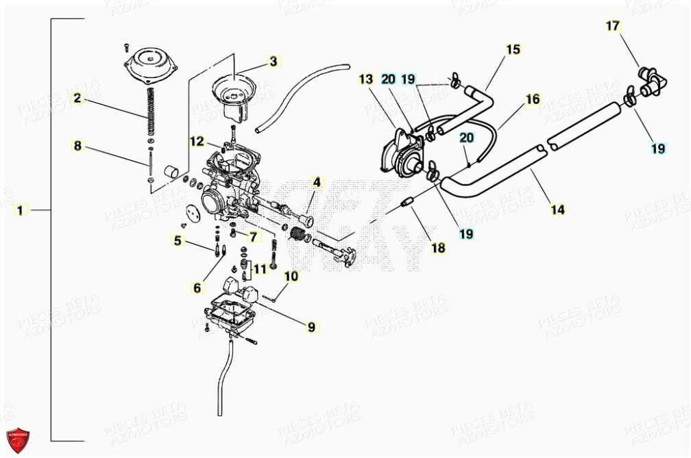 CARBURATEUR BETA Pièces Alp 4.0 200cc [2007]