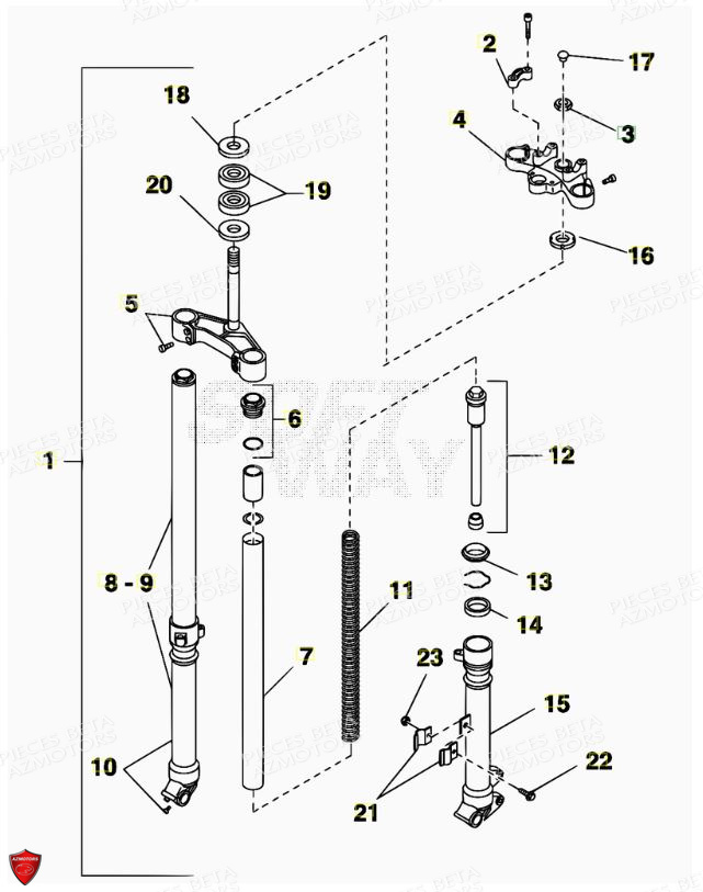 Fourche BETA Pièces Alp 200cc [2008-2011]