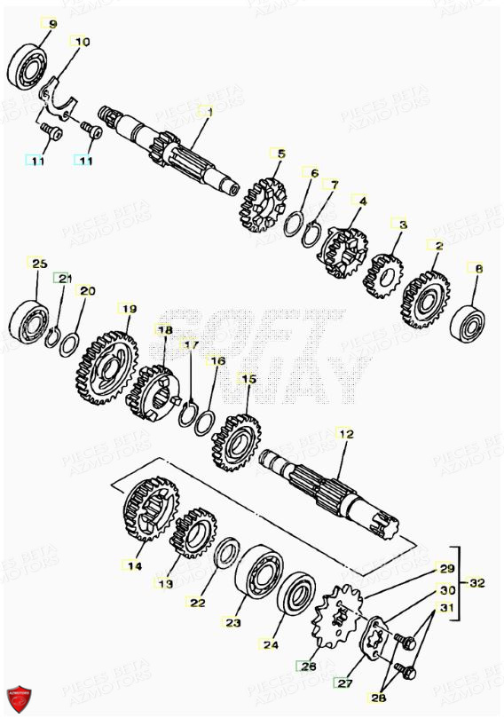 TRANSMISSION BETA Pièces ALP 125 [2008-2011]