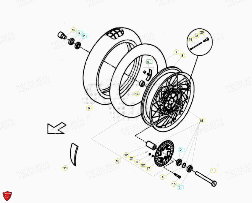 ROUE AVANT pour BETA-ALP-200-14-15