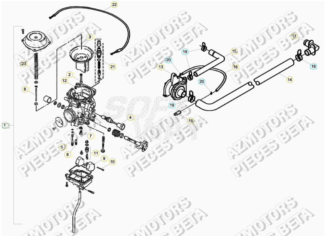 CARBURATEUR BETA BETA ALP 200 16 17