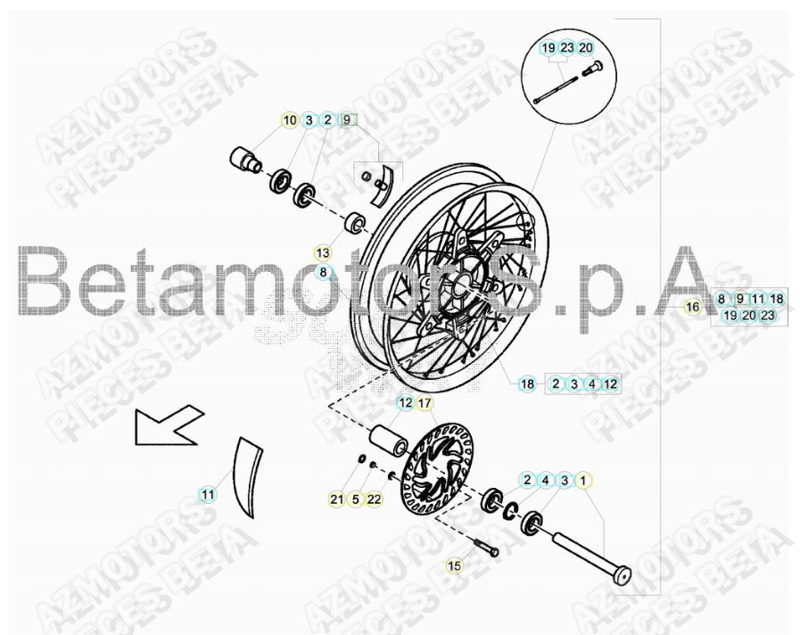 ROUE AVANT pour BETA-ALP-200-18