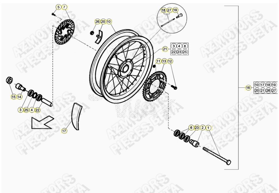 Roue Arriere BETA Pièces ALP 200 [2020]