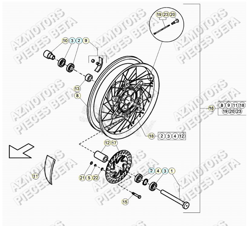 ROUE AVANT pour BETA-ALP-200-21