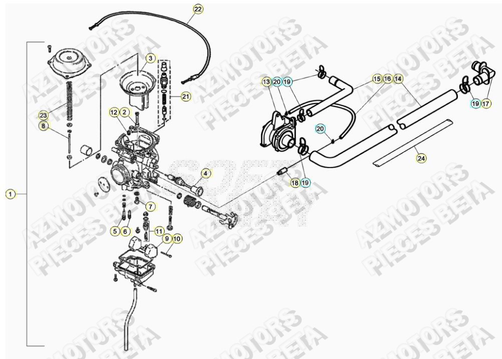 CARBURATEUR BETA Pièces Alp200 [2022]