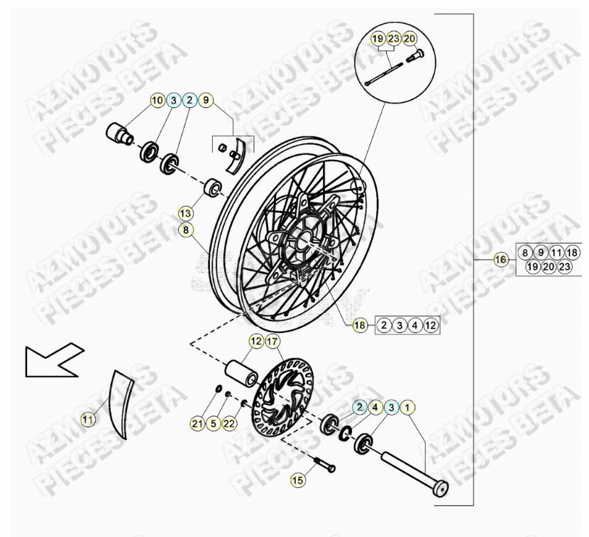 ROUE AVANT pour BETA-ALP-200-22