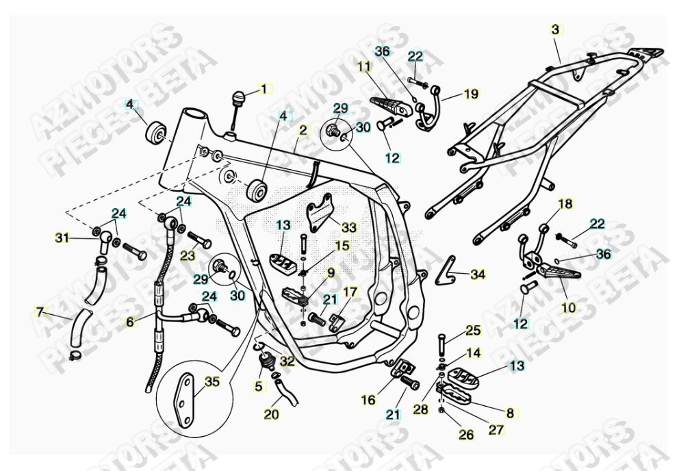 Accessoires Du Chassis BETA Pièces ALP 4.0 350cc [2007-2013]