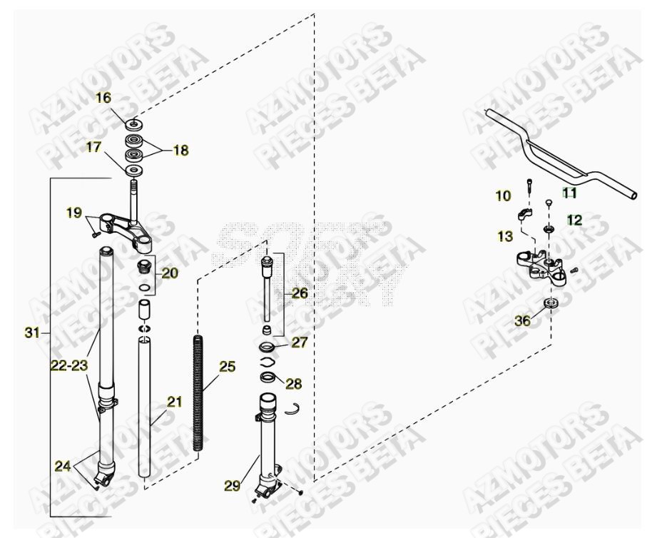 Fourche BETA Pièces ALP 4.0 350cc [2007-2013]