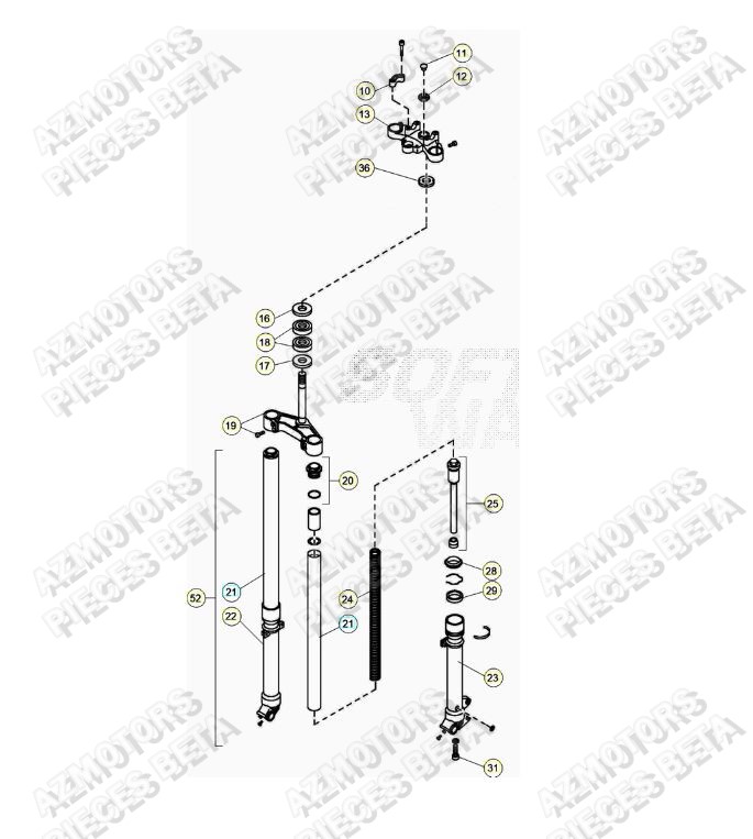 Fourche BETA Pièces ALP 4.0 350cc [2014-2015]