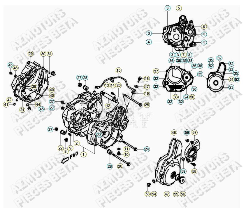 Carter Moteur BETA Pièces ALP 4.0 350cc [2016-2017]