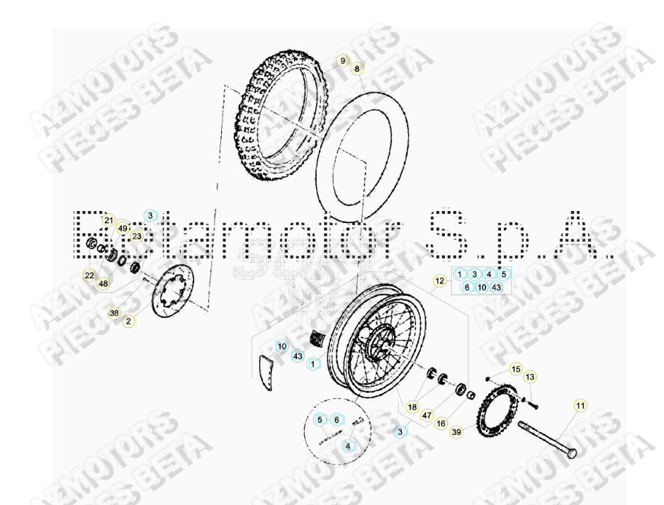 Roue Arriere BETA Pièces ALP 4.0 350cc [2016-2017]