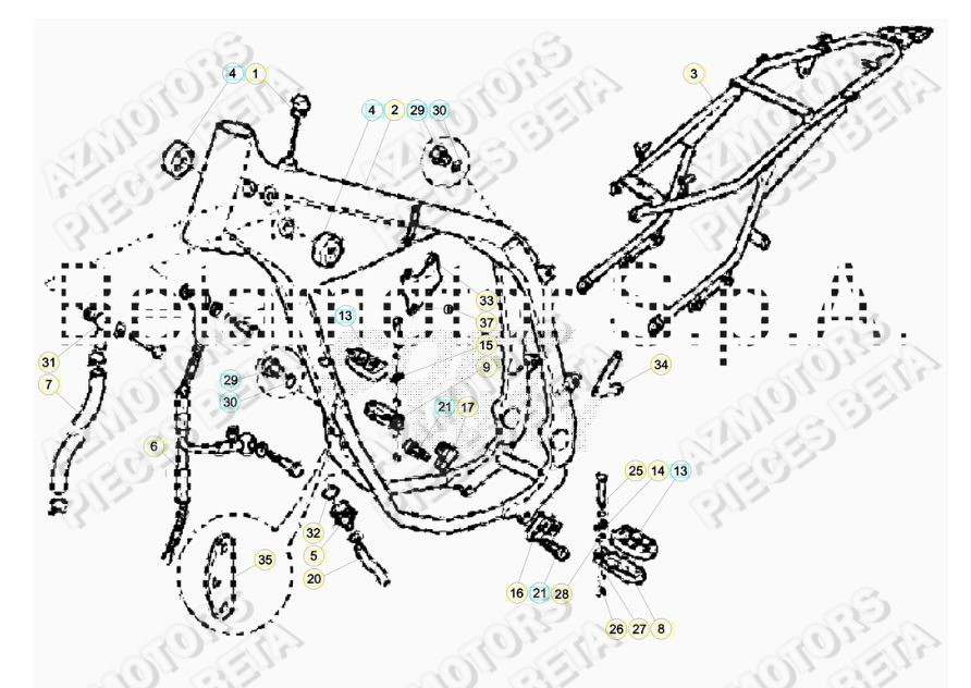 ACCESSOIRES DU CHASSIS pour BETA-ALP-350-18