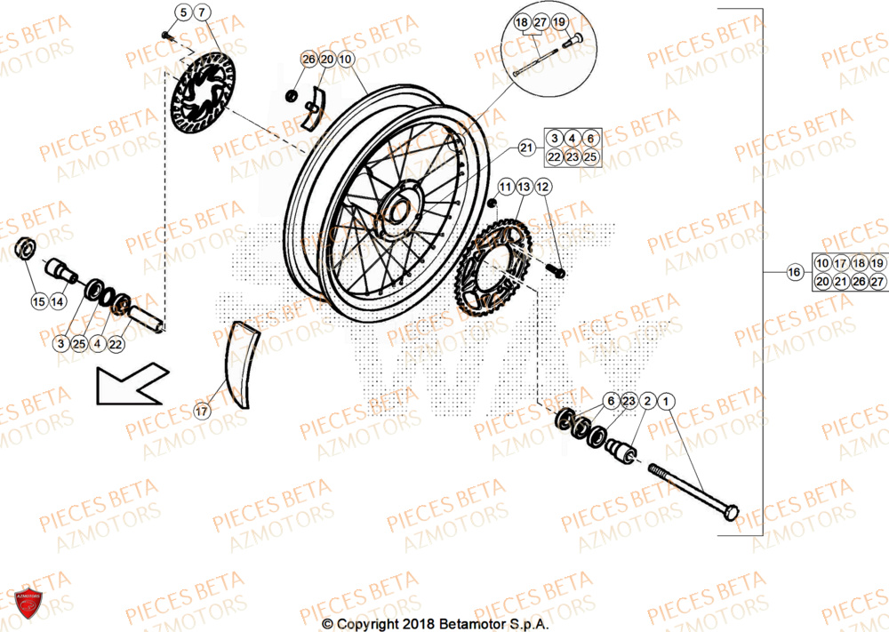 Roue Arriere BETA Pièces ALP 200 [2024]