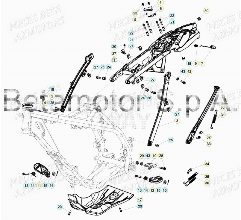 Accessoires Du Chassis BETA Pièces BETA RR XTRAINER 250 2T - (2017)