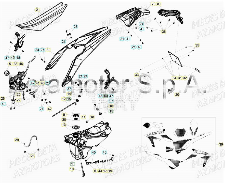 CARENAGES_ARRIERE BETA Pièces BETA RR XTRAINER 250 4T - [2017]