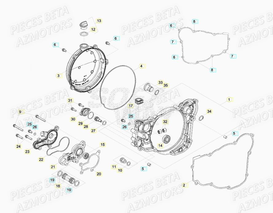 Couvercle Embrayage BETA Pièces BETA RR XTRAINER 250 2T - (2017)