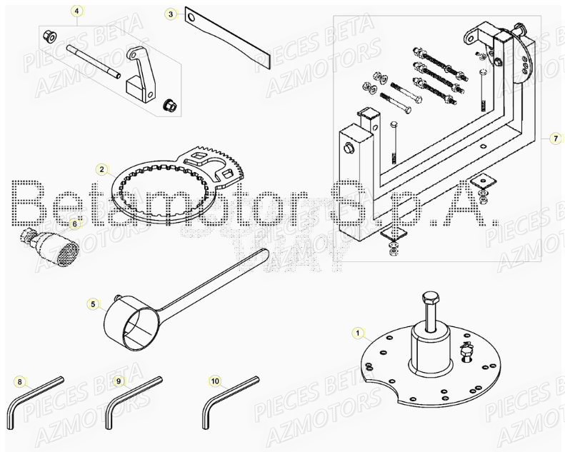 Outils Speciaux BETA Pièces BETA RR XTRAINER 250 2T - (2017)