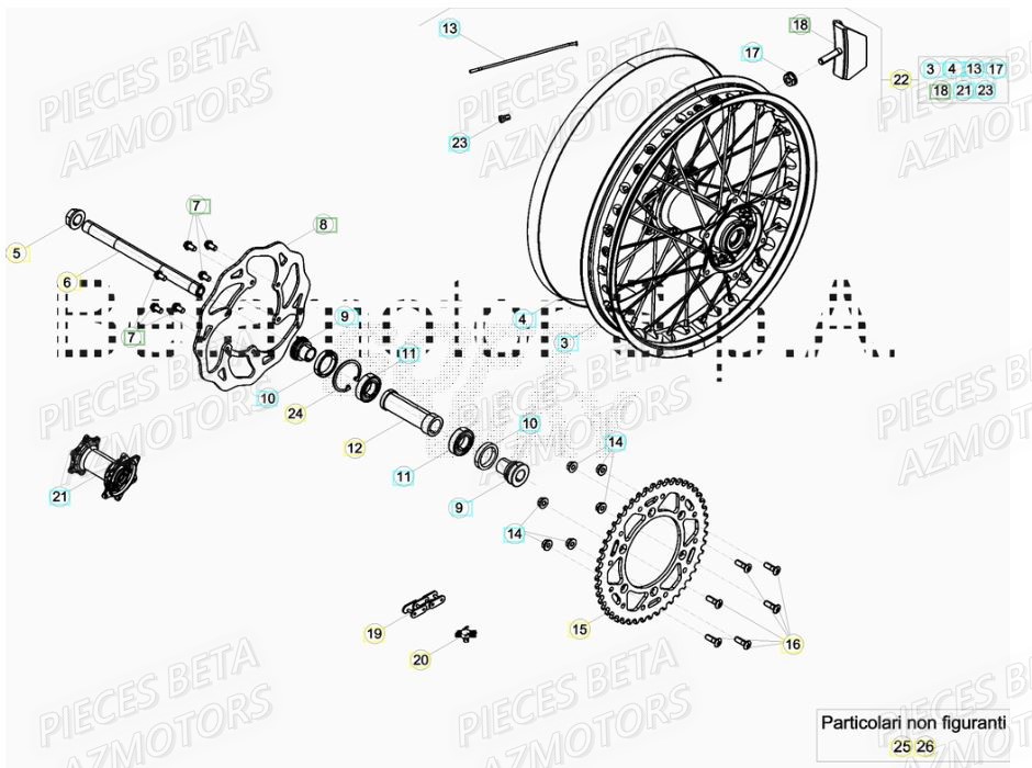 Roue Arriere BETA Pièces BETA RR XTRAINER 250 2T - (2017)